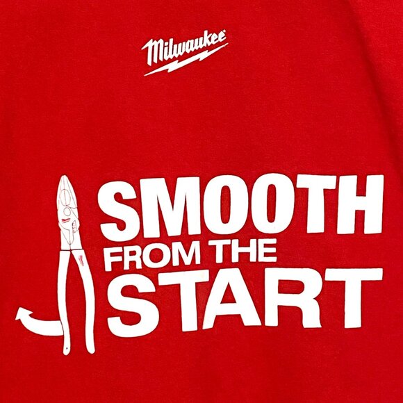 Milwaukee Tools Smooth From the Start Mens T-Shirt 2XL Red Advertising USA - Picture 3 of 7